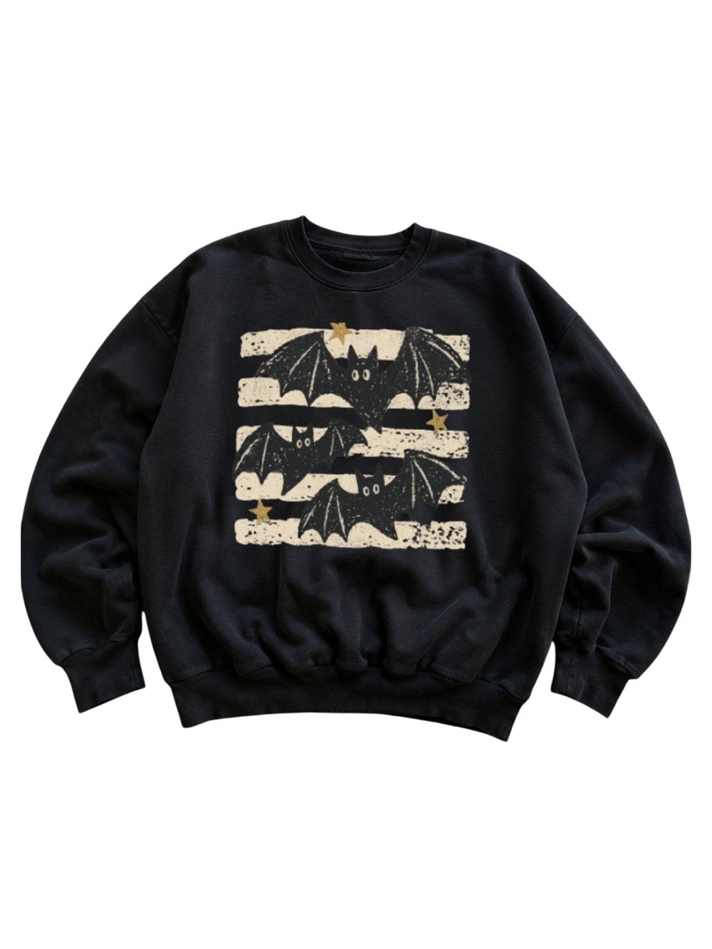 Gildan Black Bat Graphic Crewneck Sweatshirt